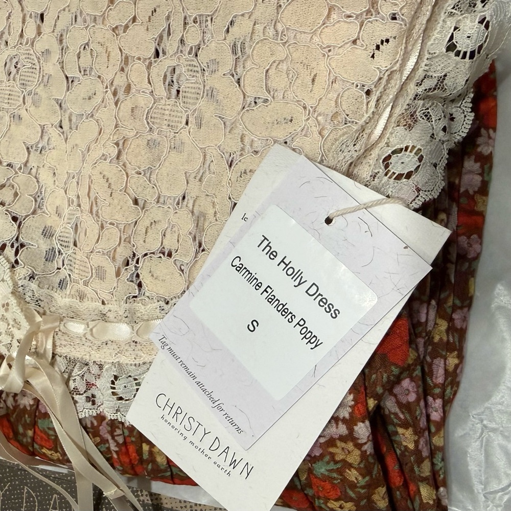 Christy Dawn The Holly Dress in Carmine Flanders Poppy S NWT - Picture 9 of 9